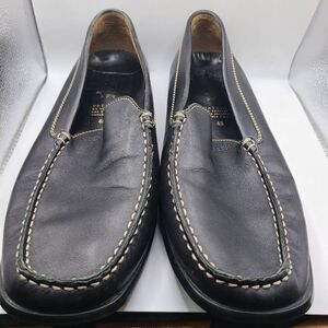 GEOX Respira Men's Black Leather Loafers Size 45